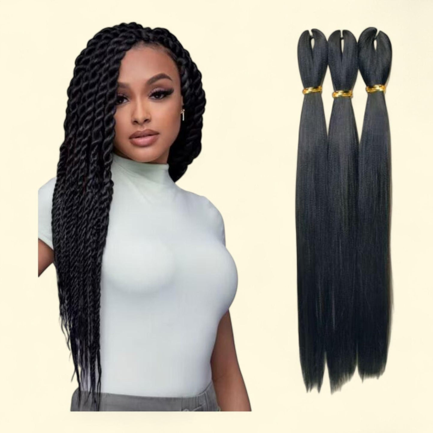 Darling Thrive Braid Hair 3X Pack, 52 inch, #1B