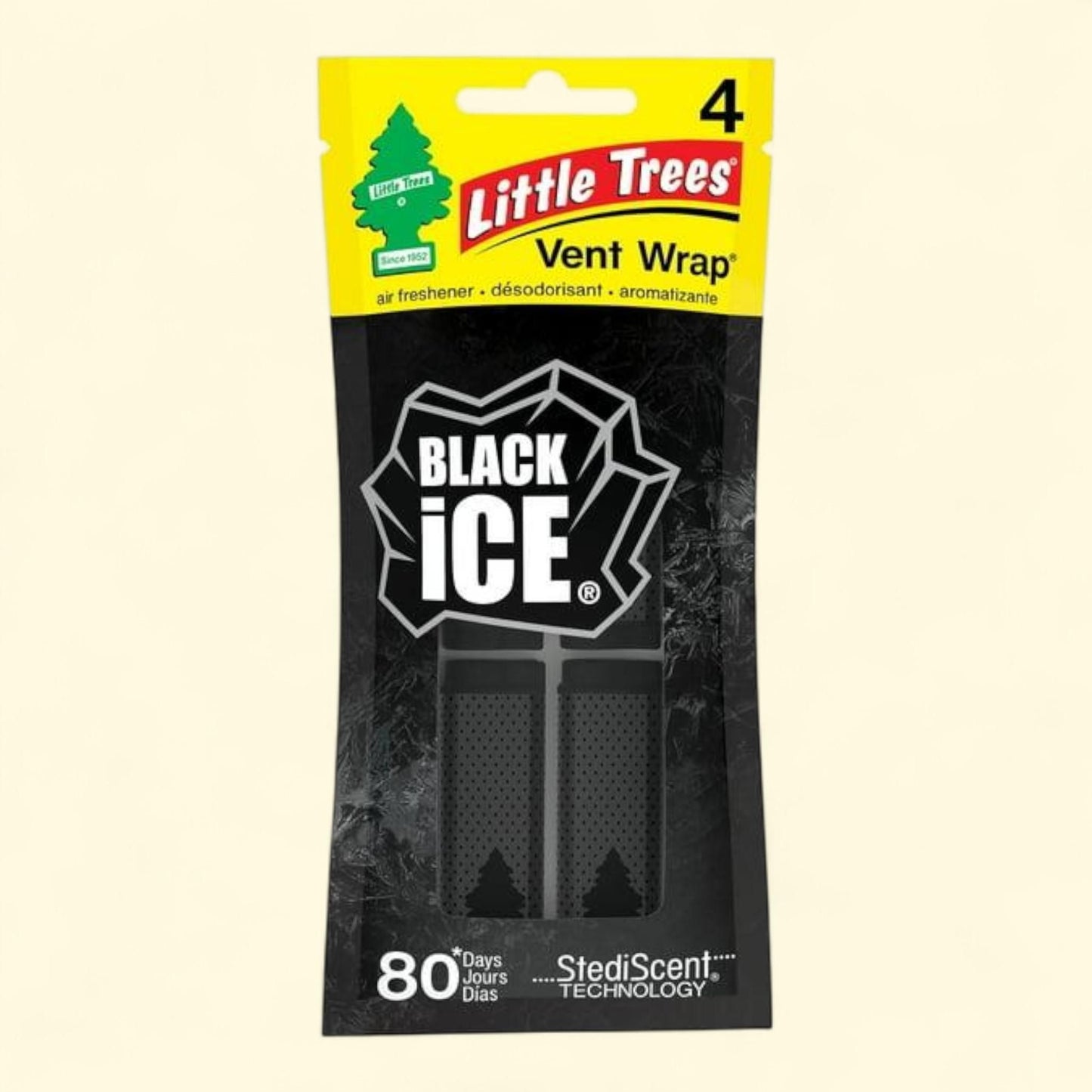 Little Trees Air Freshener Vent Wrap Black Ice, 4-Pack