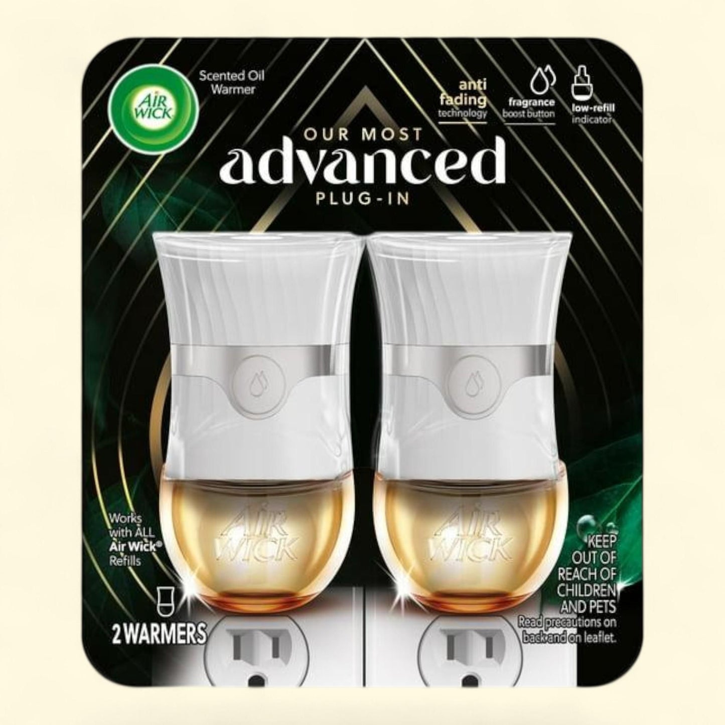 Air Wick Plug-In Scented Oil Air Freshener Warmer, White, 2 Count