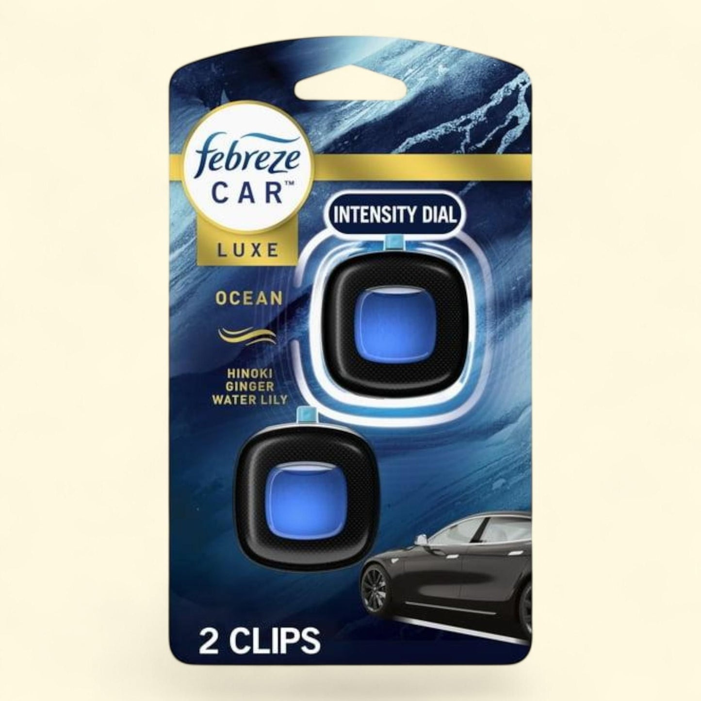 Febreze Car Air Freshener, Ocean, 2 Count