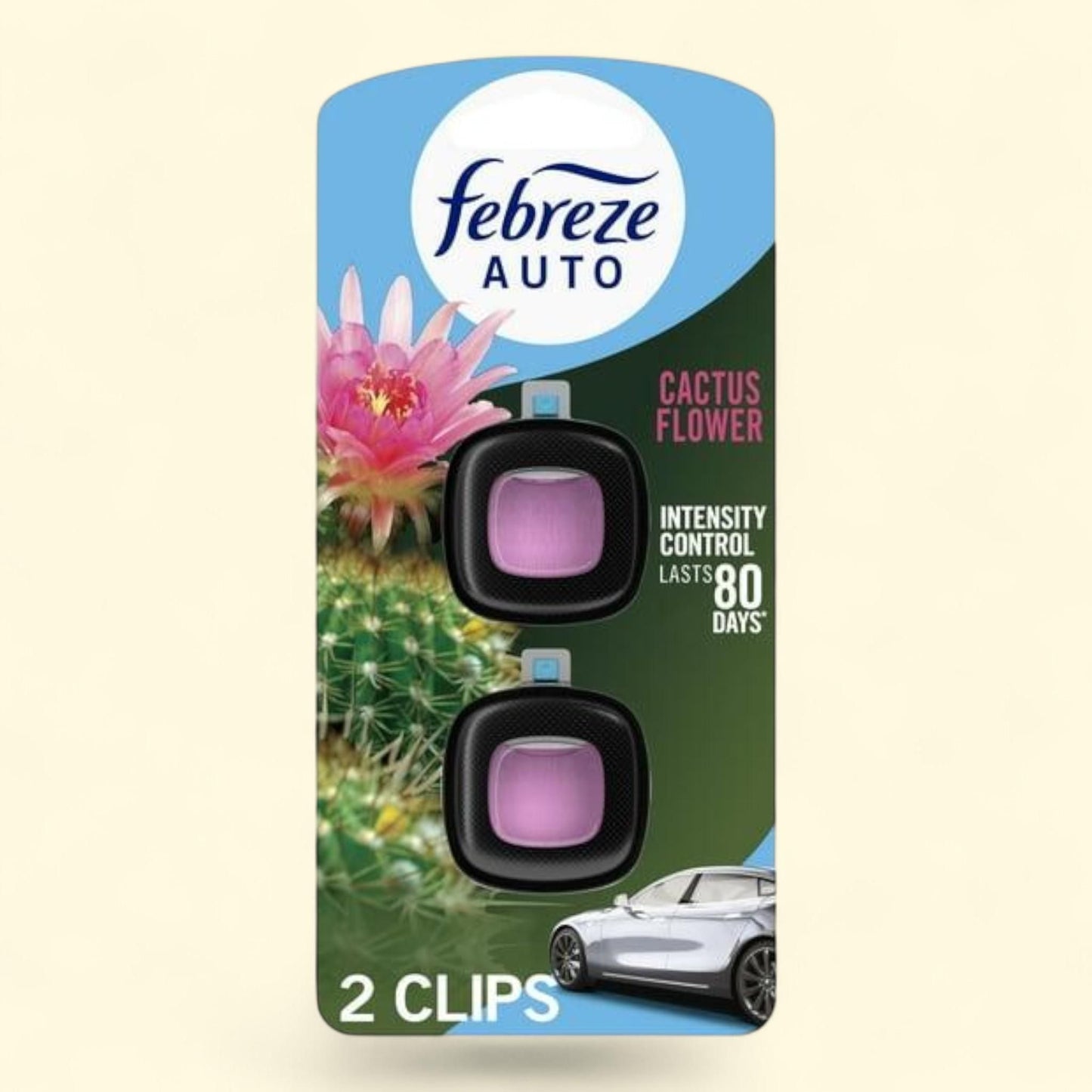 Febreze Car Air Freshener, Cactus Flower, 2 Count