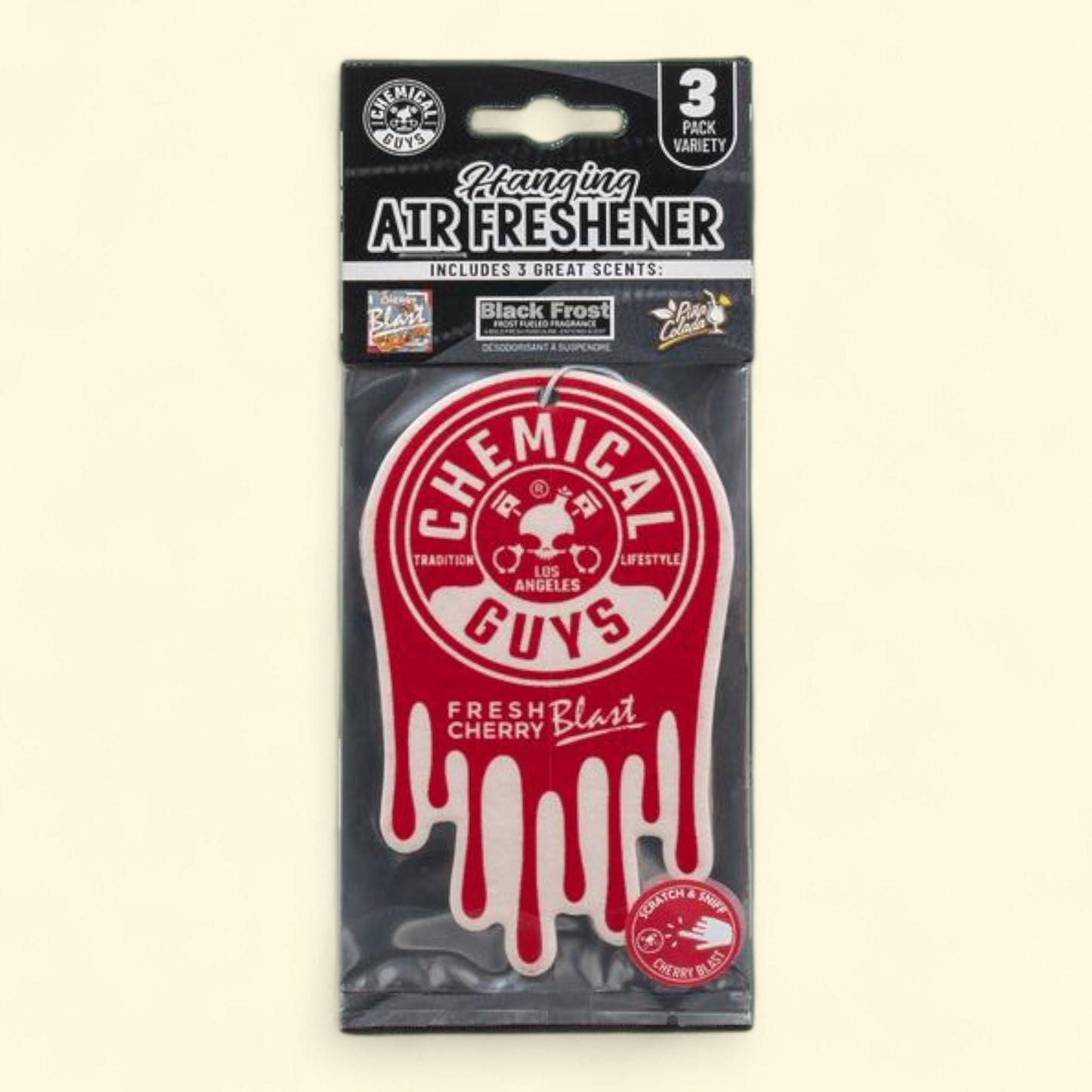 Chemical Guys Air Freshener 3-Pack Variety, Black Frost, Cherry Blast, Pina Colada