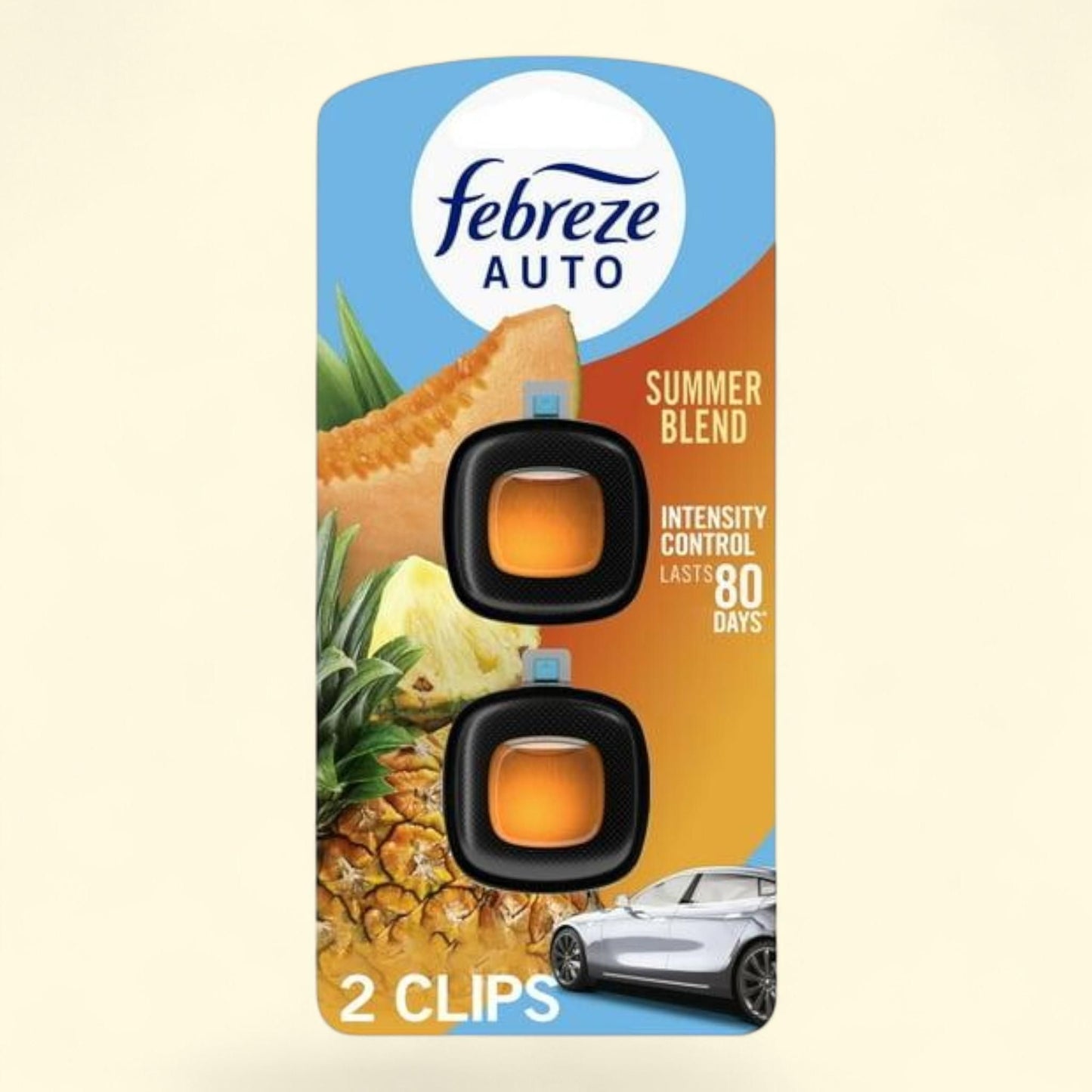 Febreze Car Air Freshener, Summer Blend, 2 Count