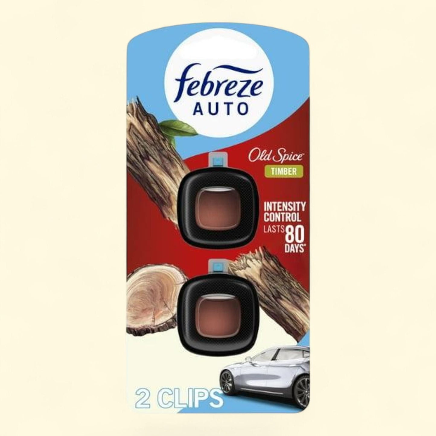 Febreze AUTO Car Air Freshener, Old Spice Timber, 2 Count