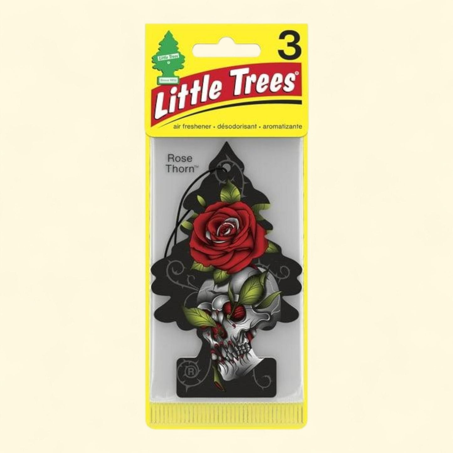 Little Trees Air Freshener, Rose Thorn Fragrance, 3-Pack