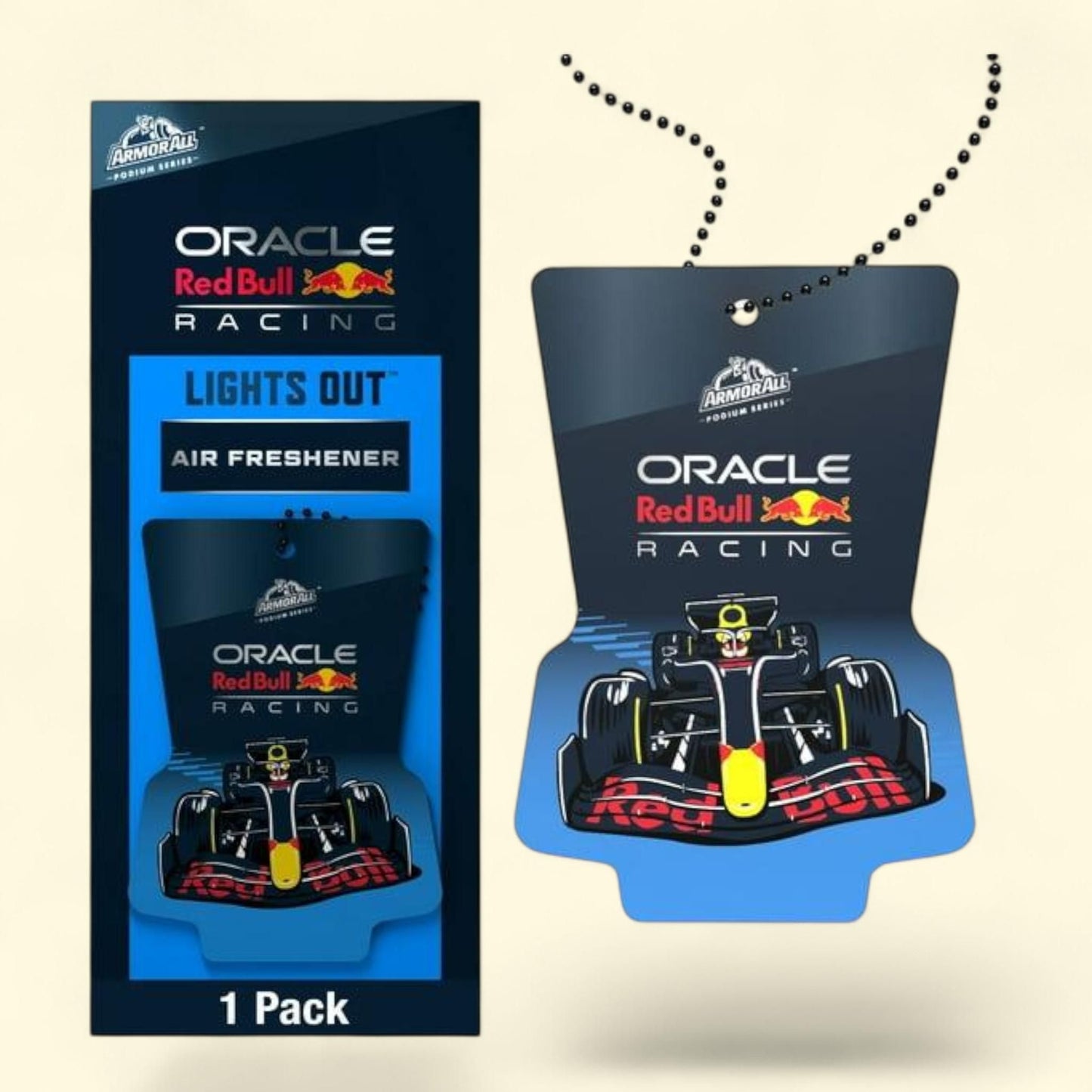 Armor All Podium Series Hanging Car Air Freshener, Logo Car, Lights Out Scent