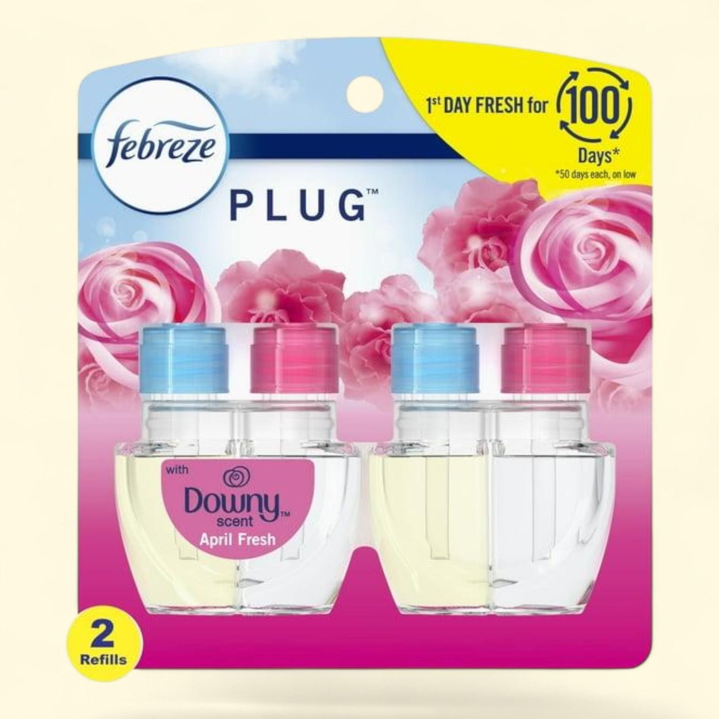 Désodorisant électrique Febreze, parfum Downy April Fresh, 2 recharges