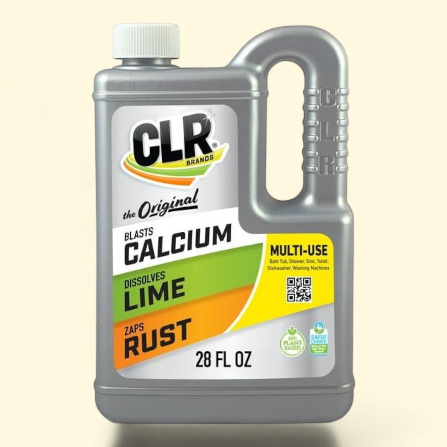 CLR Calcium Lime and Rust Remover, Multi-Use Household Cleaner, EPA Safer Choice, 28 oz