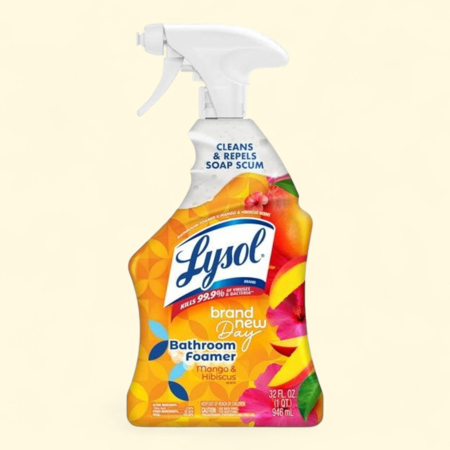 Lysol Bathroom Cleaning Foamer Aerosol, Mango & Hibiscus, 32 fl oz