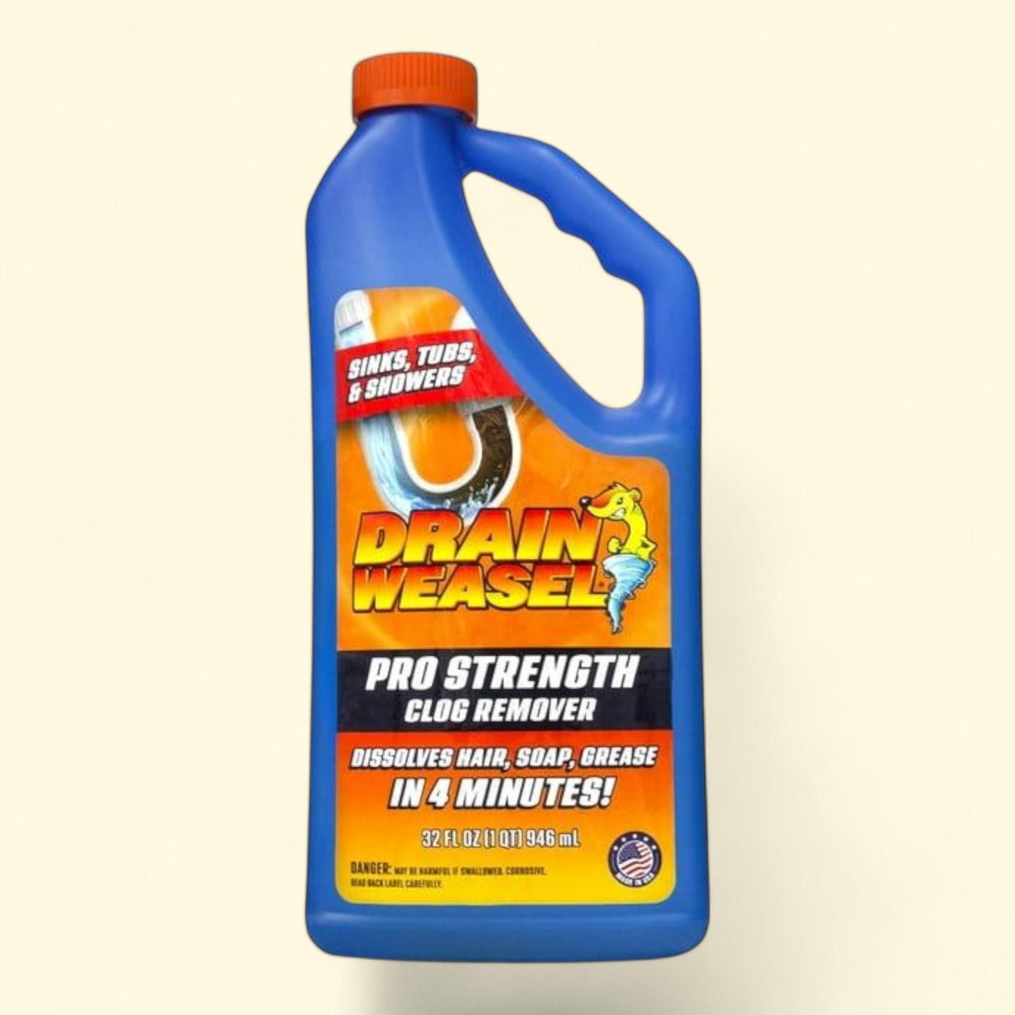 FlexiSnake Drain Weasel Pro Strength Clog Remover, 32 fl oz