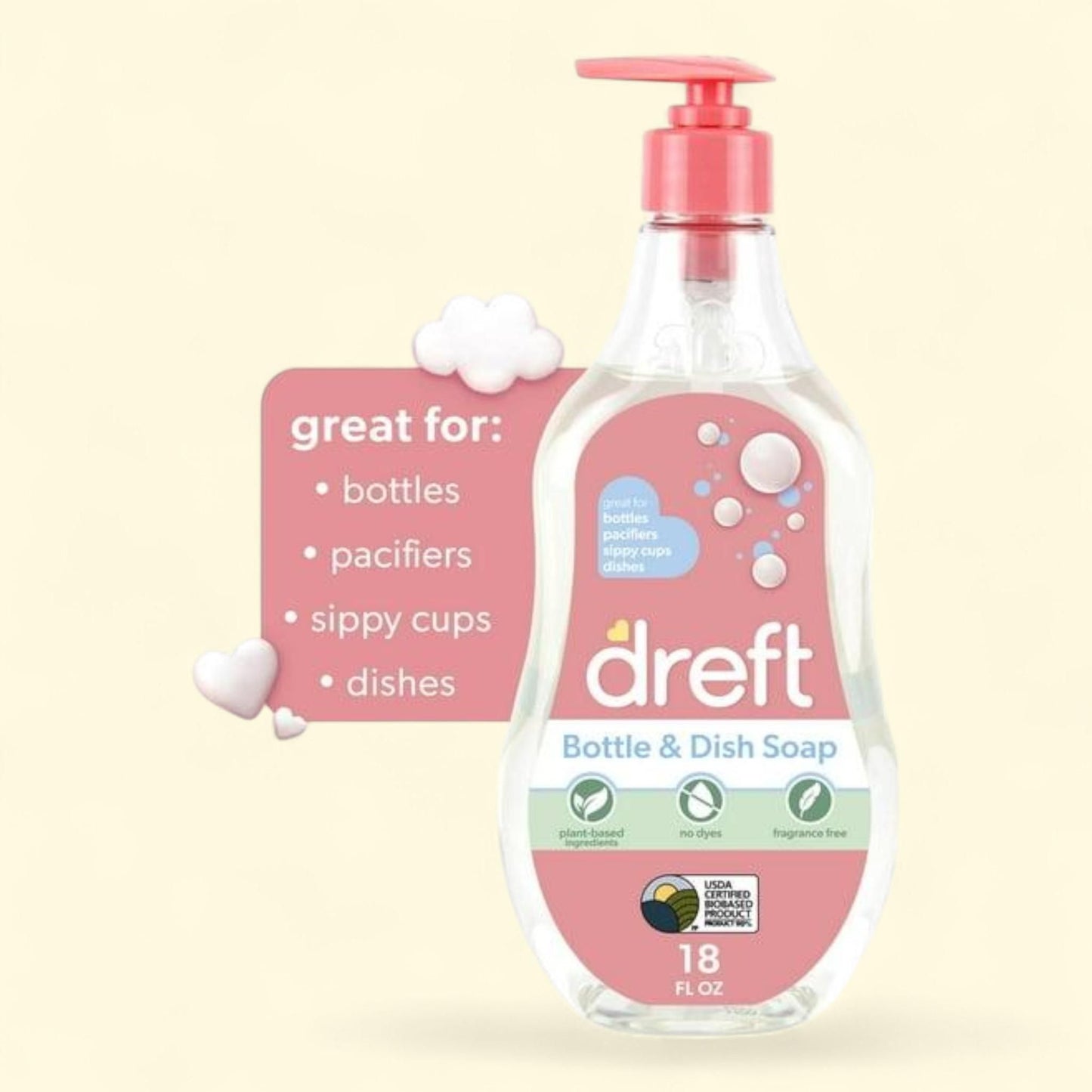 Dreft Liquid Dish Soap, 18 fl oz