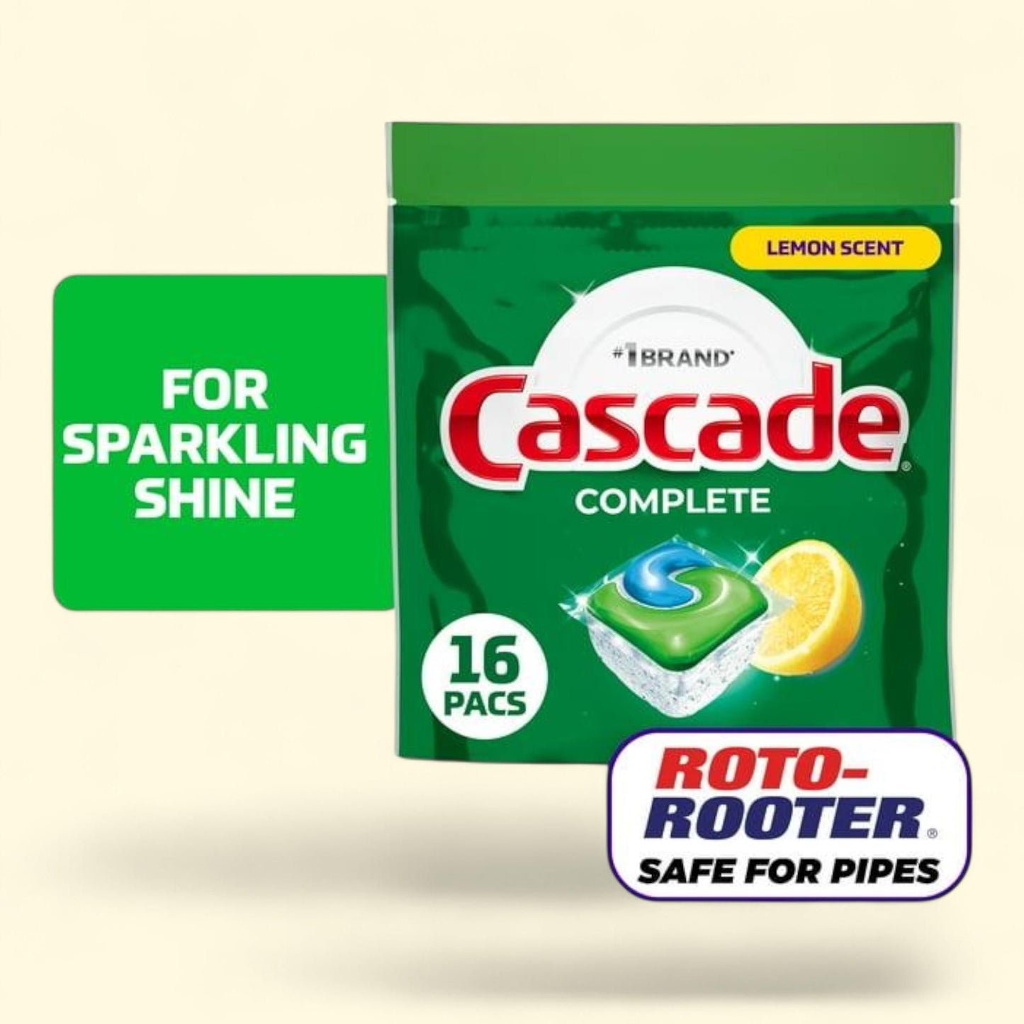 Cascade Complete Dishwasher Pods, 16 Count