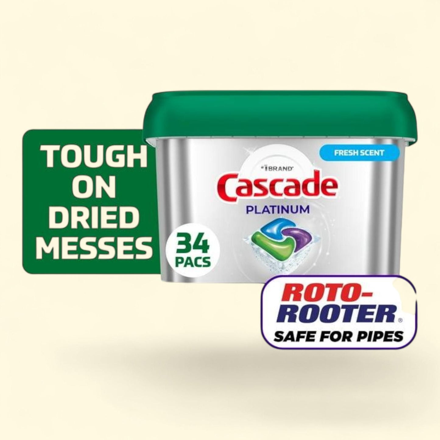 Cascade Platinum Dishwasher Pods, 34 Count