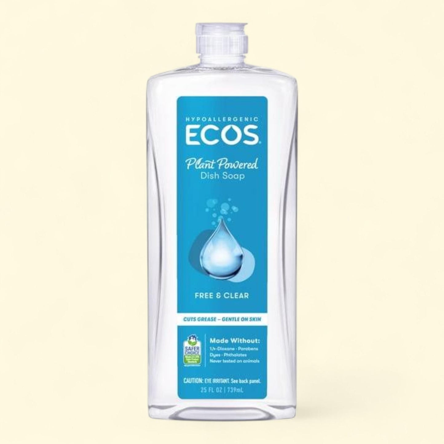 ECOS Liquid Dish Soap, Free & Clear, 25 Fluid Ounce