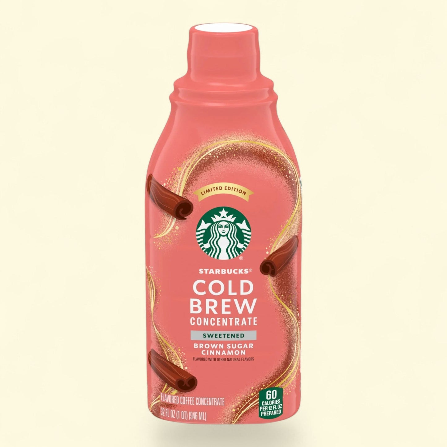 Starbucks Cold Brew Coffee Concentrate, Sweetened Brown Sugar Cinnamon, 32 fl oz