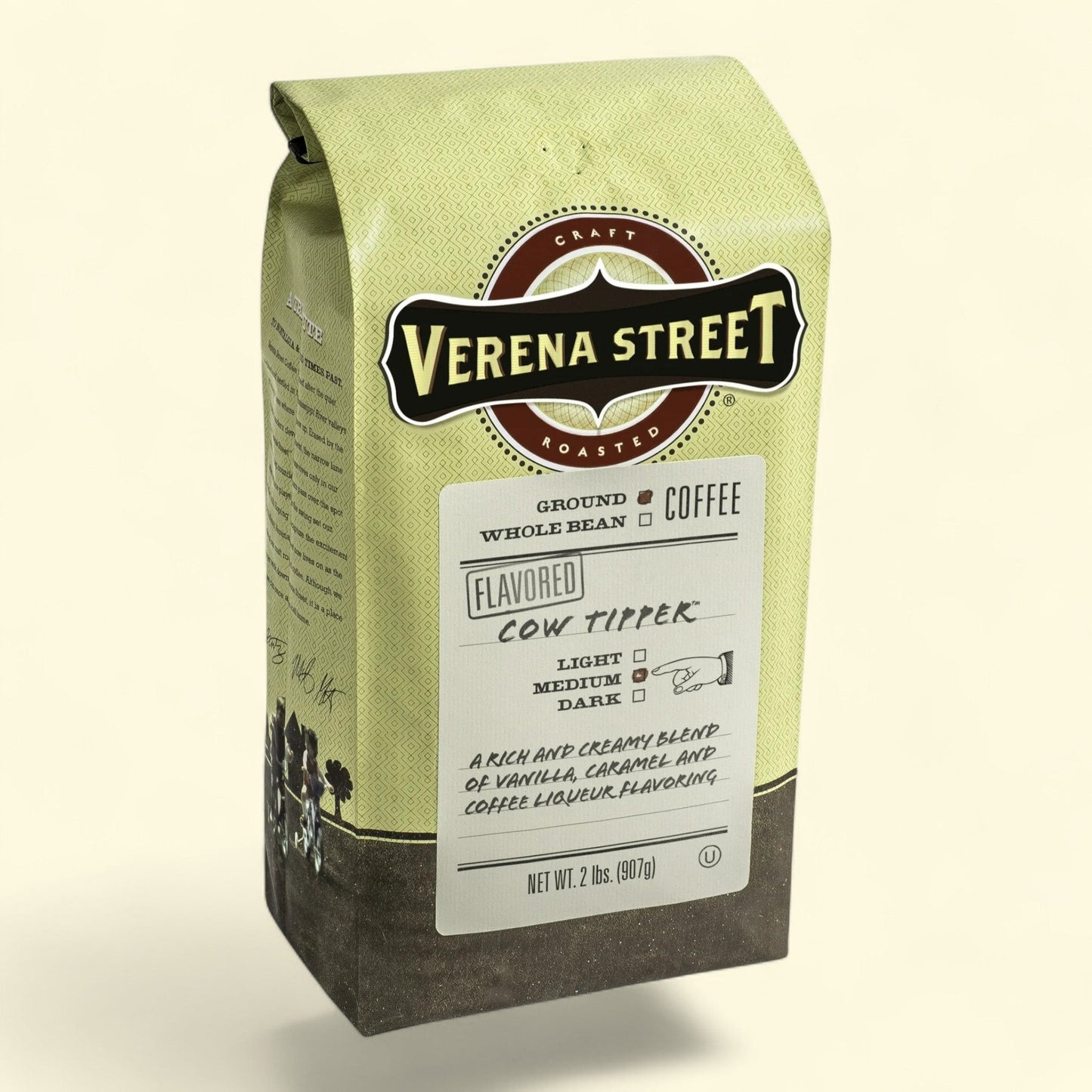 Verena Street Cow Tipper Ground Coffee, Medium Roast, 32 Ounces