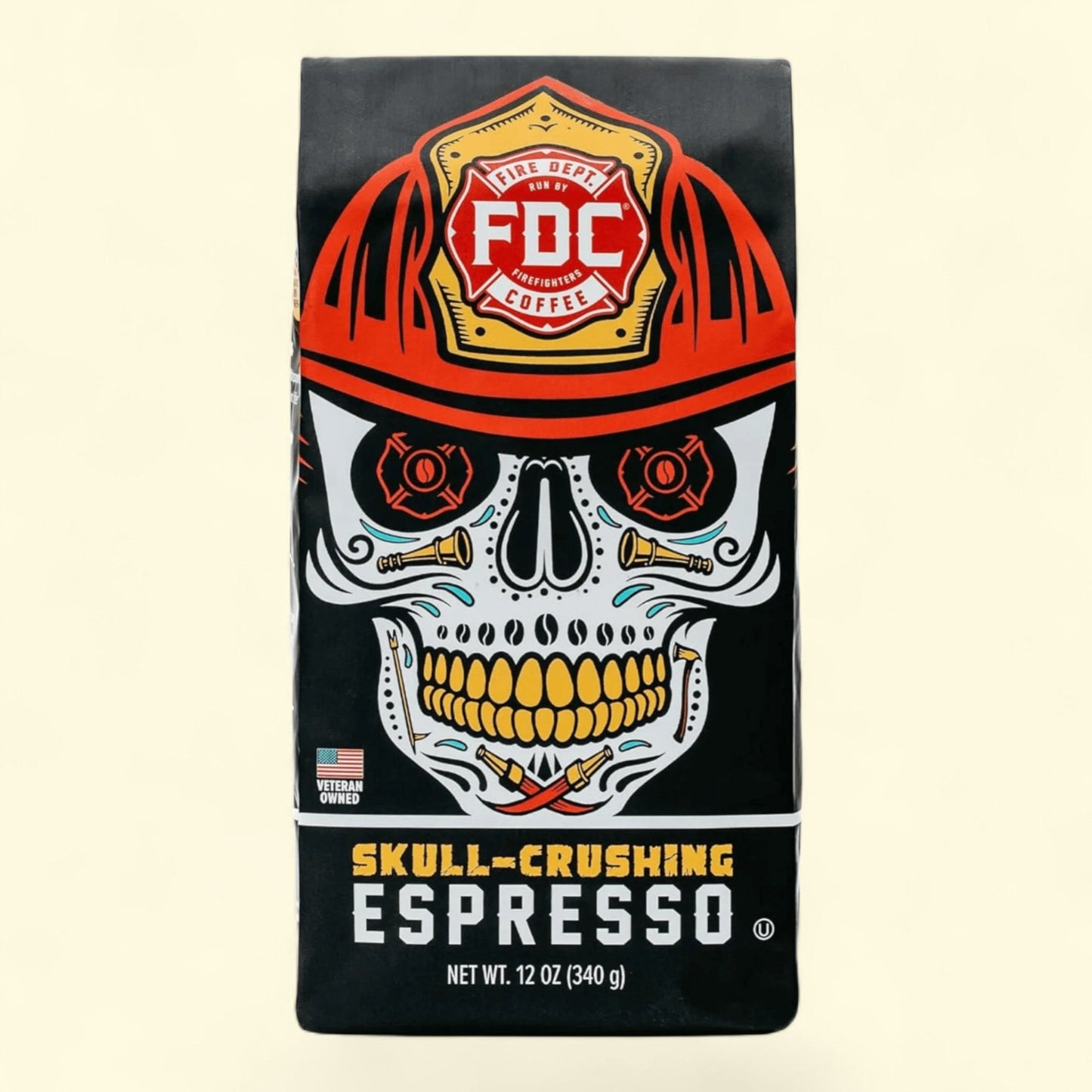 Fire Department Coffee Skull-Crushing Espresso Dark Roast, 12 oz