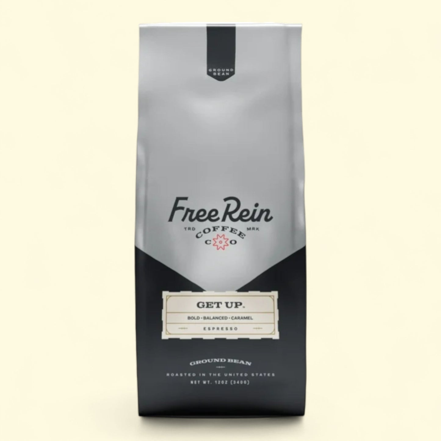 Free Rein Coffee Company, Get Up Espresso Dark Roast Ground Coffee, 12oz