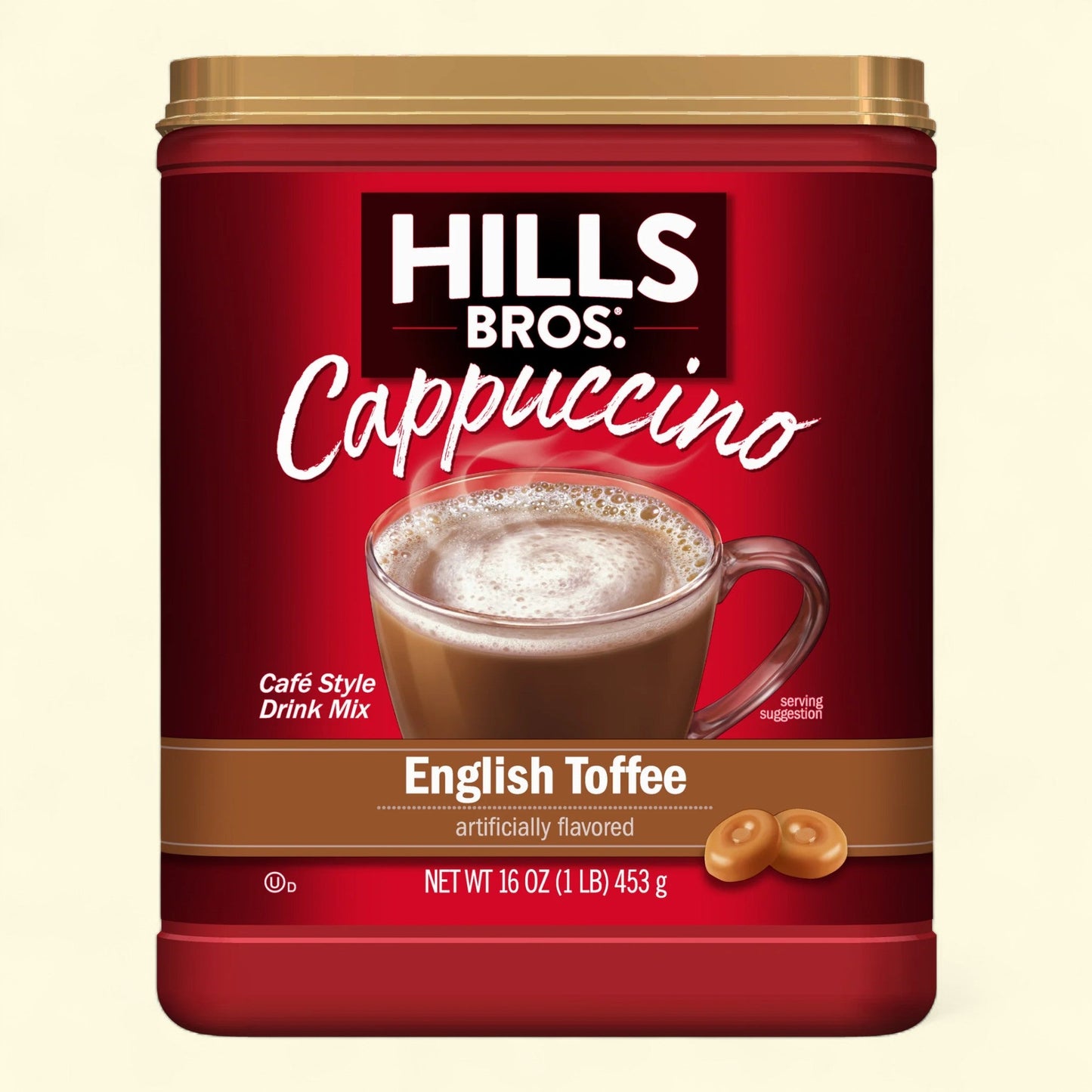 Hills Bros. English Toffee Cappuccino Instant Coffee Mix, 16 Ounce