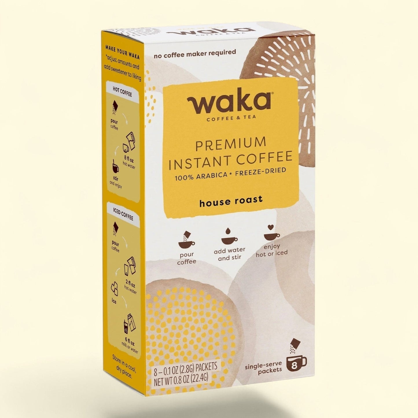 Waka Instant Coffee, House Roast, 8 packets — authentic US product shipped worldwide by Treatspree