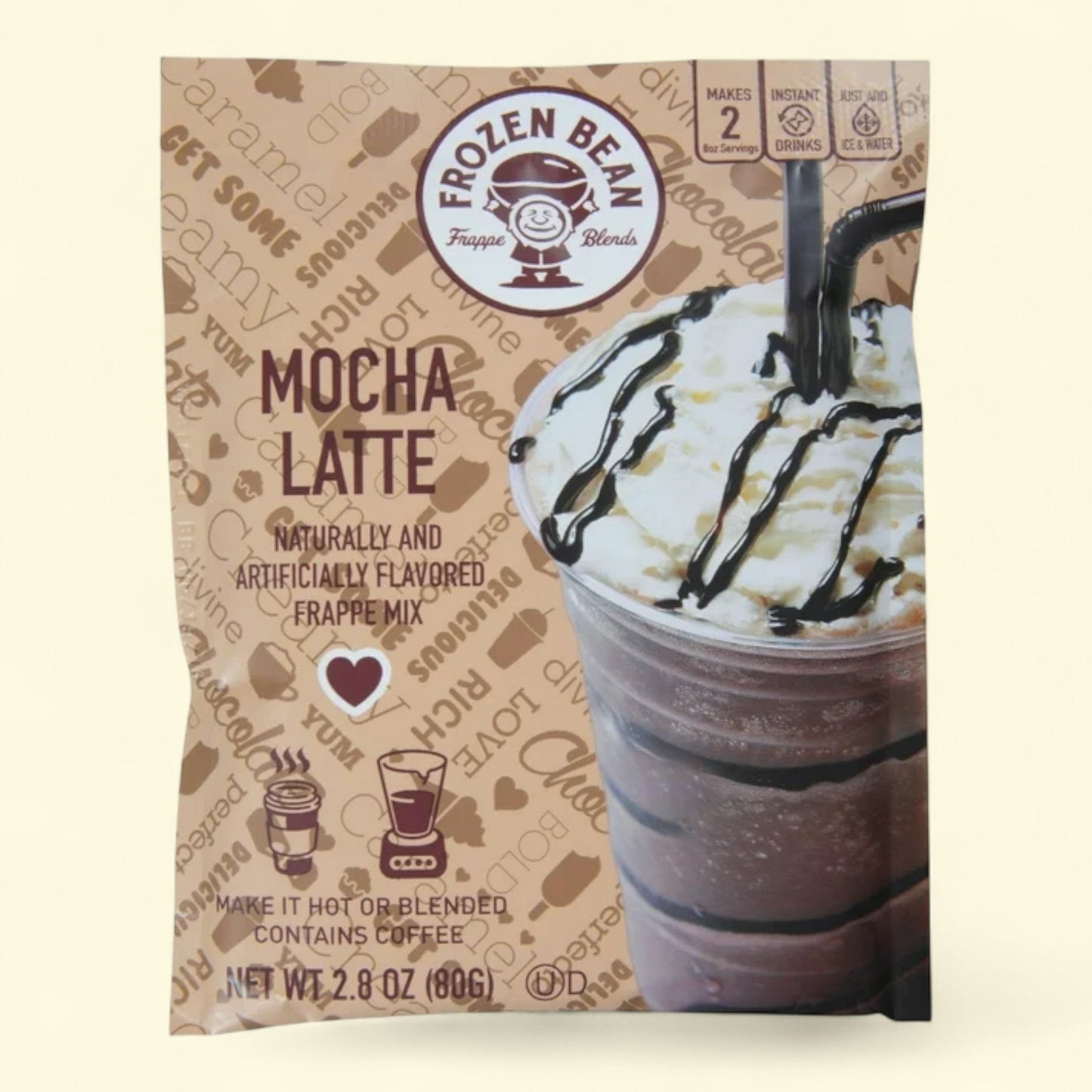 Frozen Bean Mocha Latte Frappe Coffee Mix, 2.8 Oz