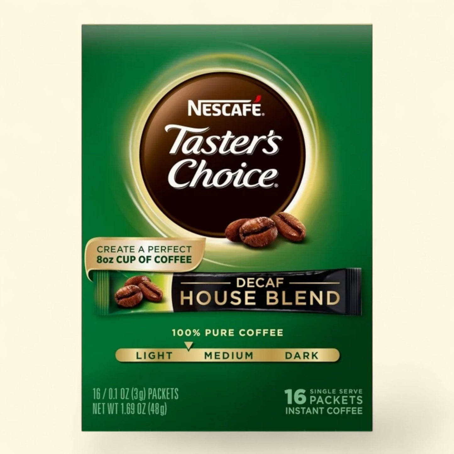 Nescafe Decaf Taster's Choice Instant Coffee Packets, 16 Count