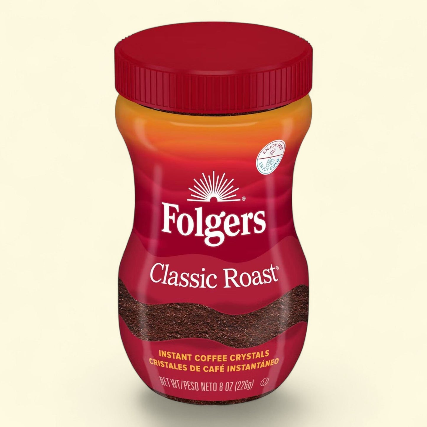 Folgers Classic Medium Roast Instant Coffee, 8oz