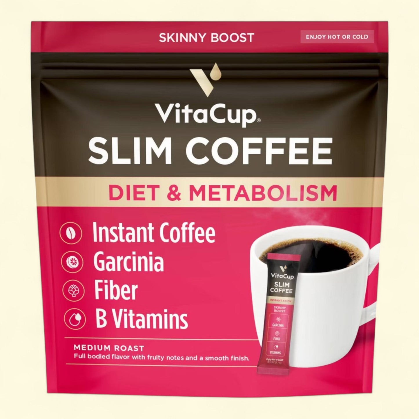 VitaCup Slim Instant Coffee Packets, 24ct