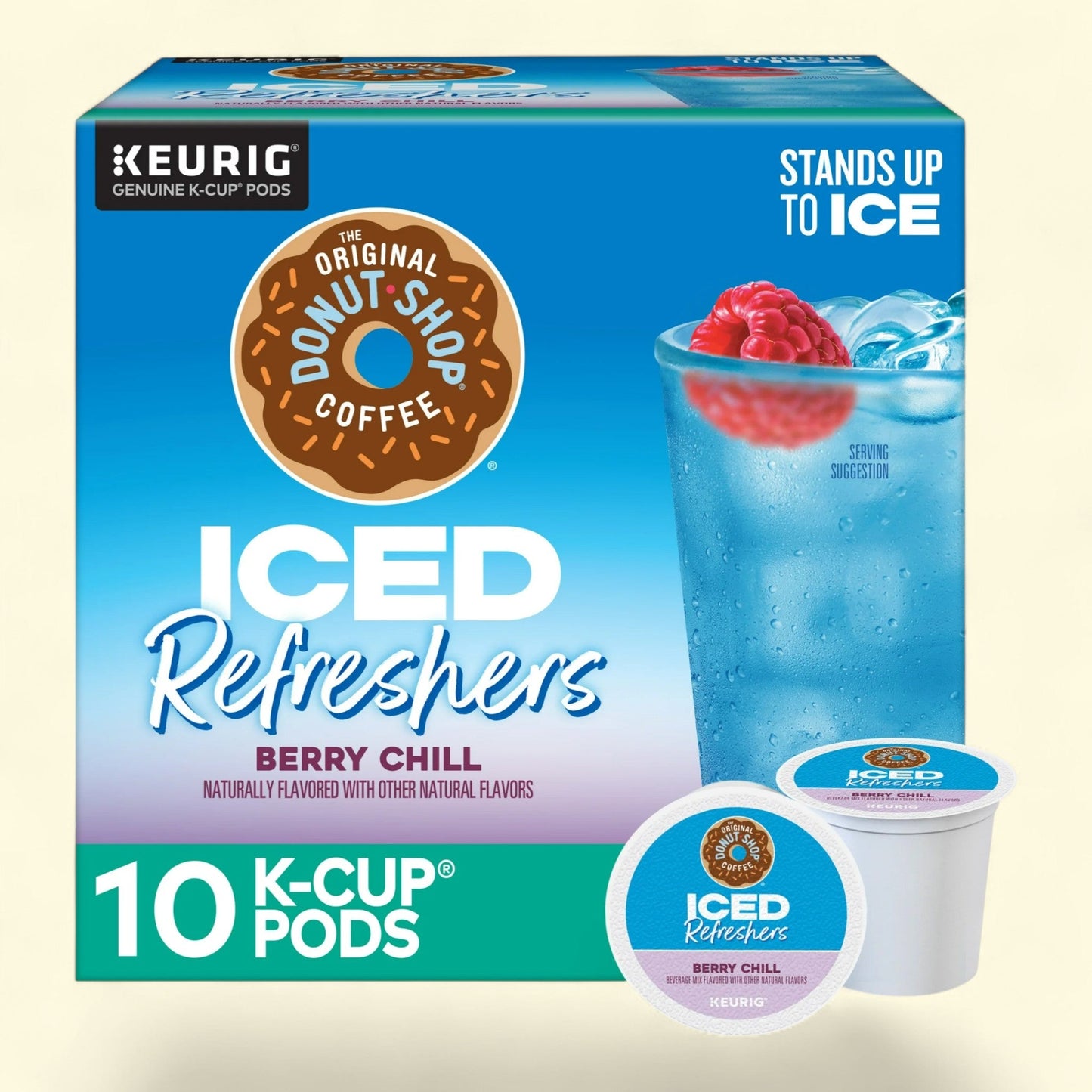 The Original Donut Shop, Iced Refreshers Berry Chill Flavor K-Cup Pods, 10 Count