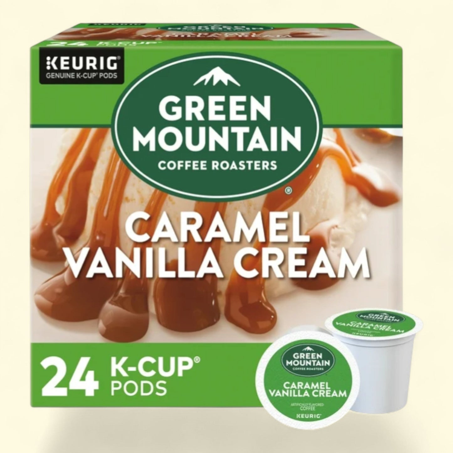 Green Mountain Coffee Roasters, Caramel Vanilla Cream Light Roast K-Cup Coffee Pods, 24 Count