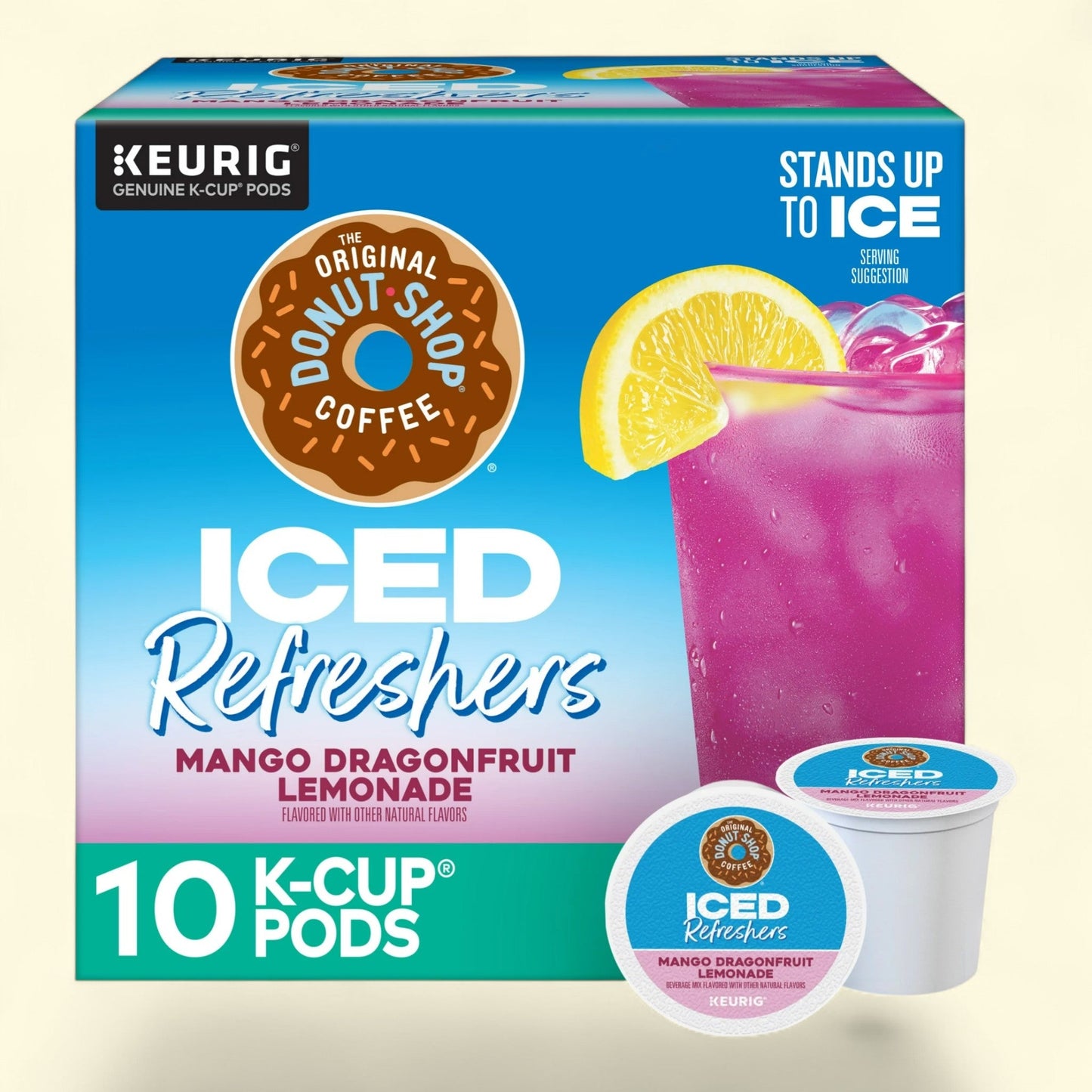 The Original Donut Shop, Iced Refreshers Mango Dragonfruit Lemonade Flavor K-Cup Pods, 10 Count