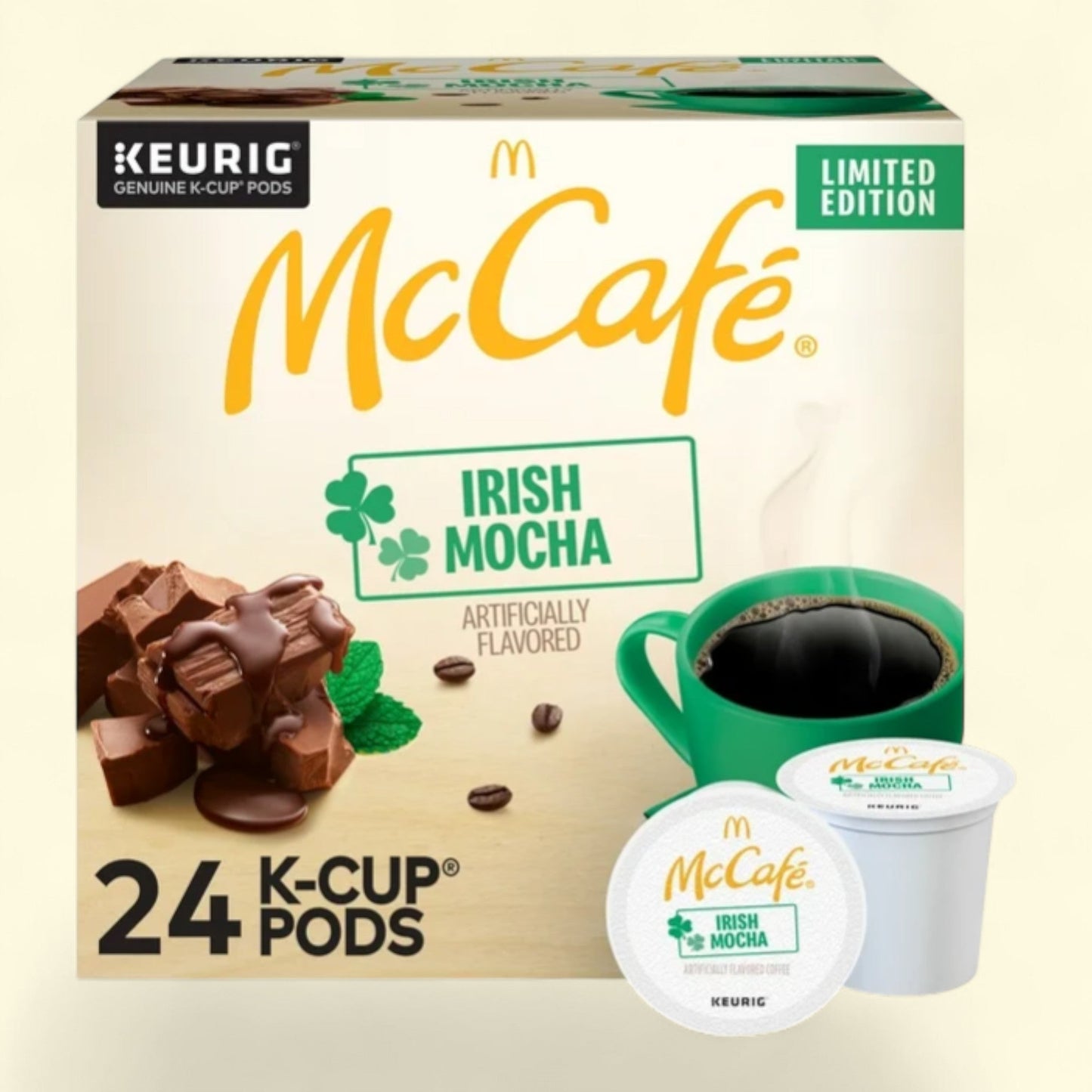 McCafe, Irish Mocha Light Roast K-Cup Coffee Pods, 24 Count
