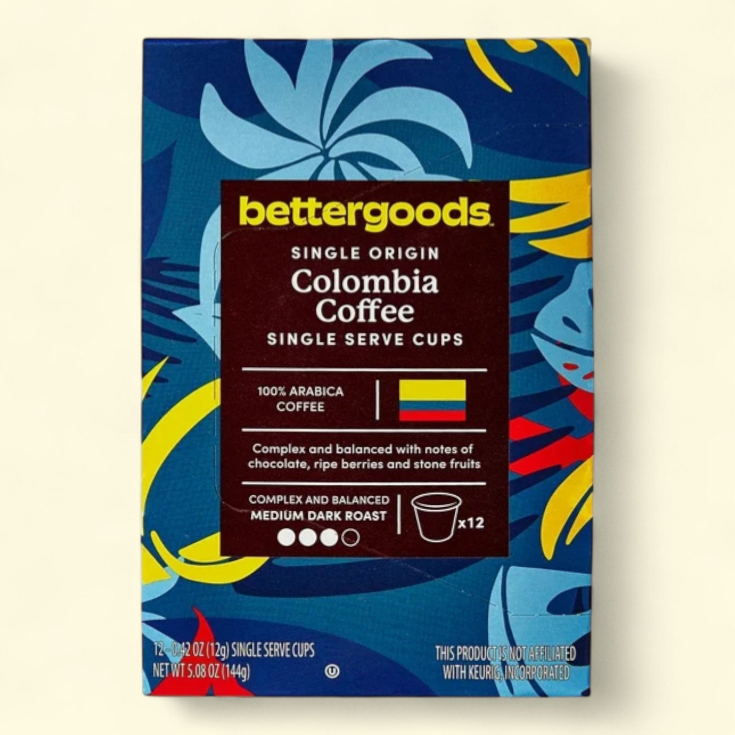 bettergoods Single Origin Colombia Coffee, 0.42 oz, 12 Count