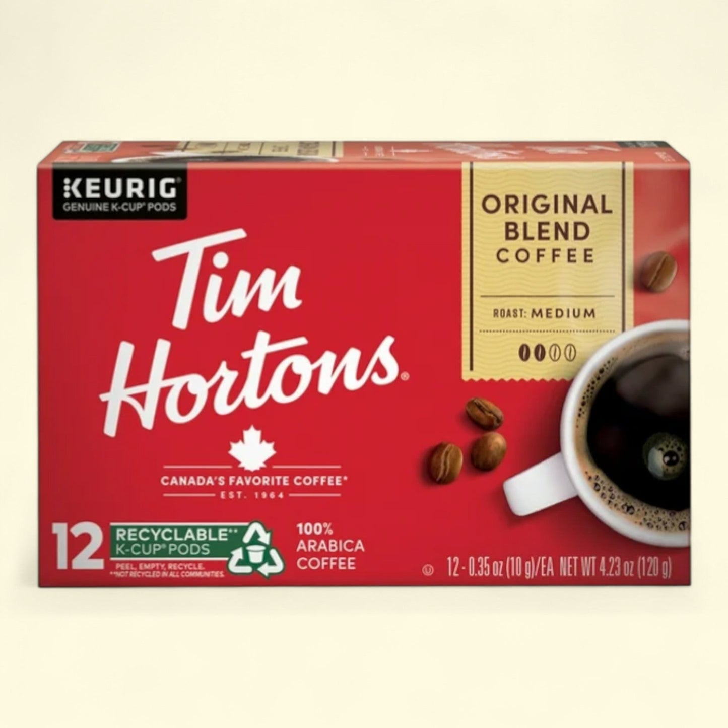 Tim Hortons Original Blend K-Cup Coffee Pods, Medium Roast, 12ct