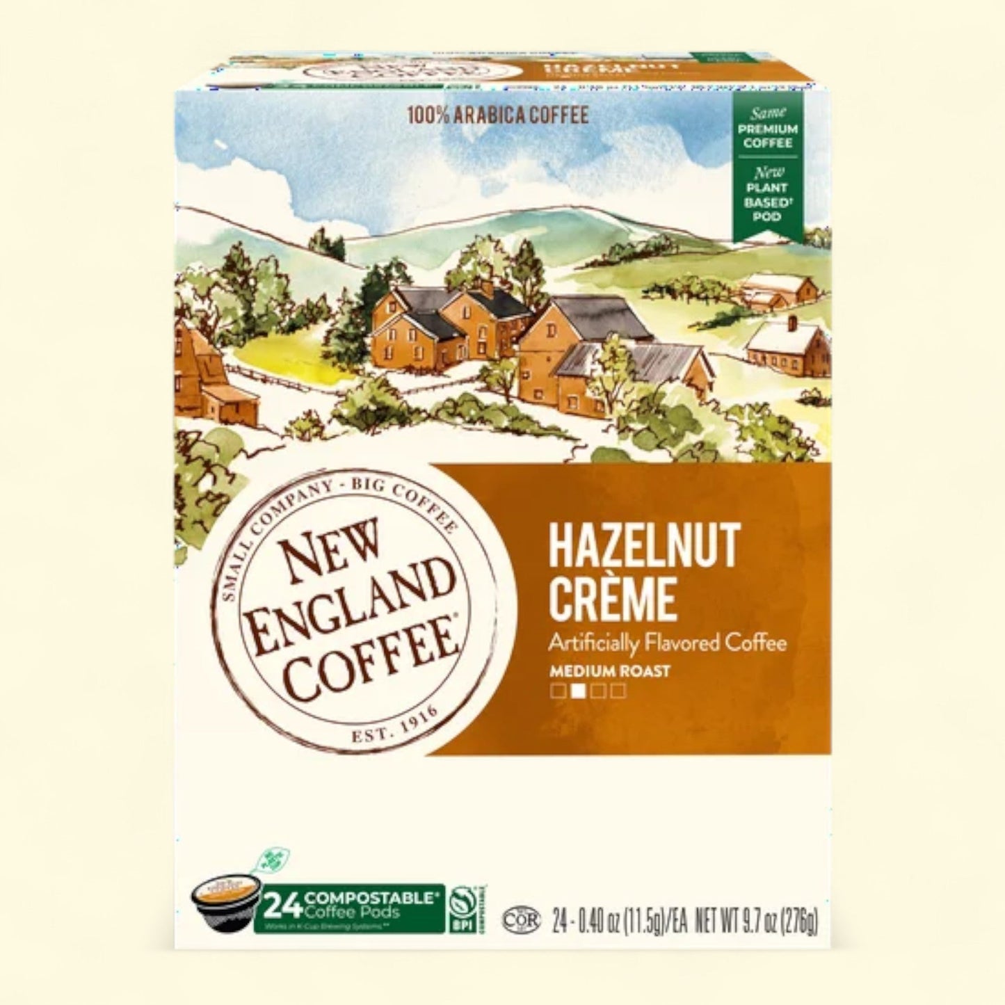 New England Coffee Hazelnut Crème, 24 Count