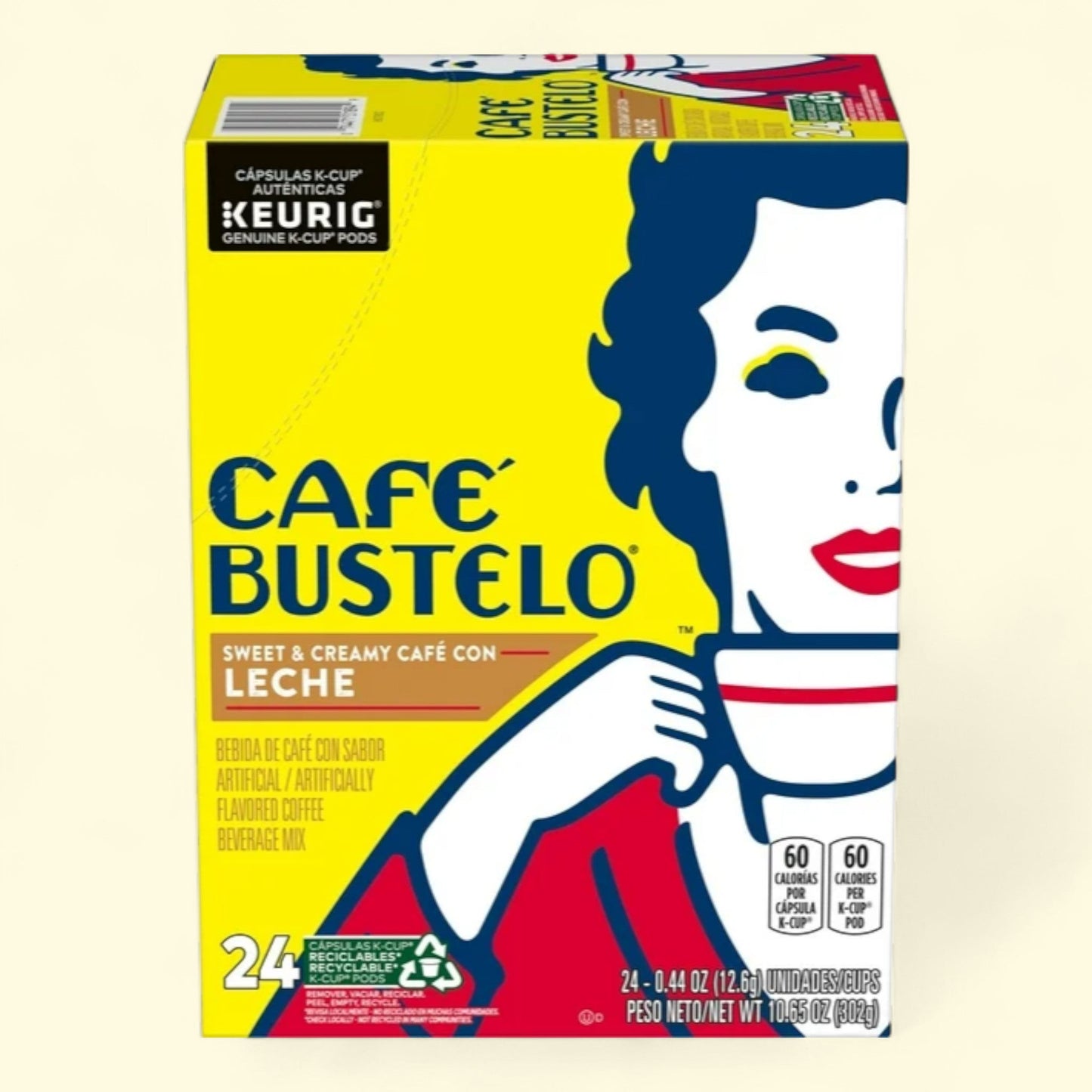 Cafe Bustelo Sweet & Creamy Cafe con Leche Coffee Drink, 24 Count
