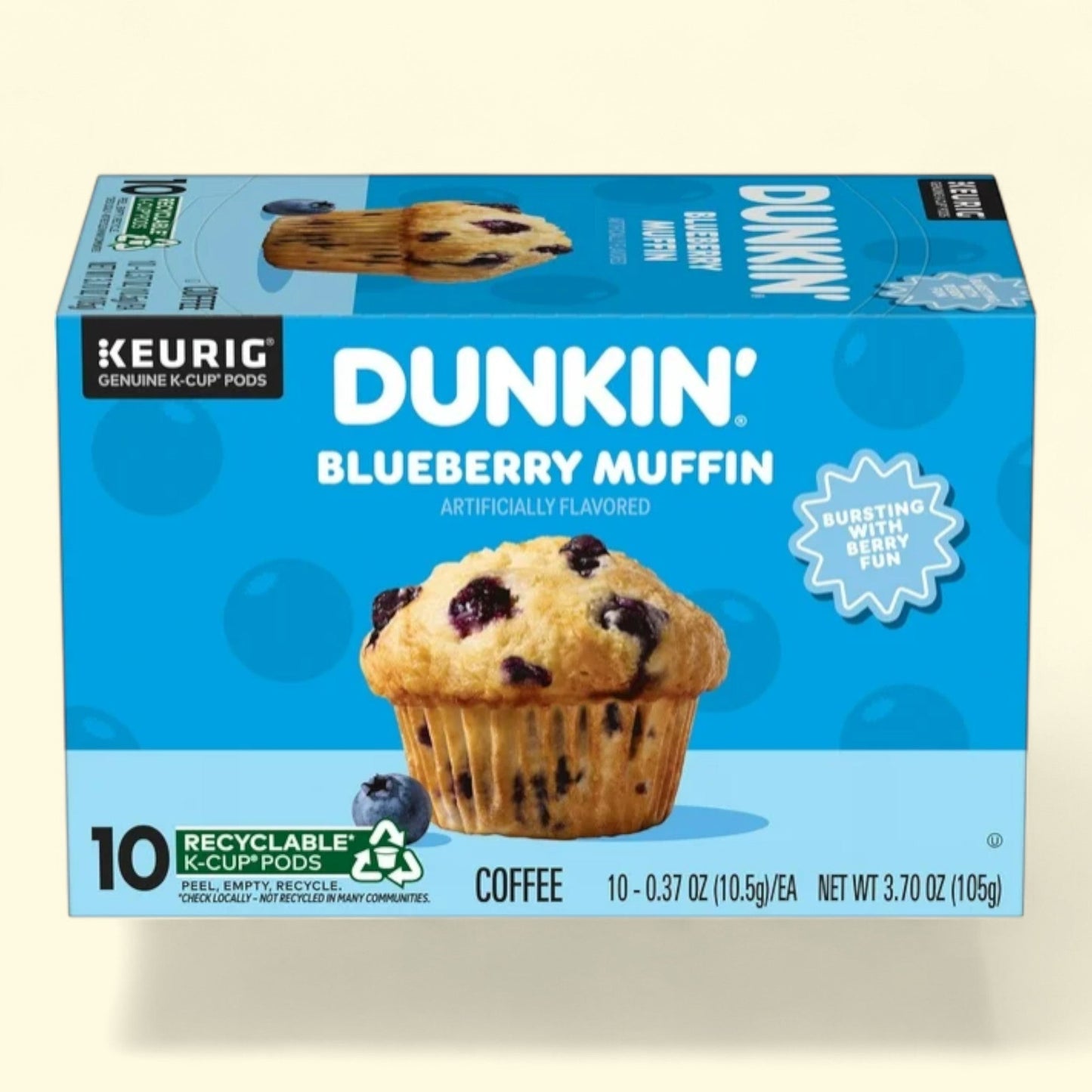 Dunkin' Blueberry Muffin Ground Coffee, Medium Roast, 10 Count
