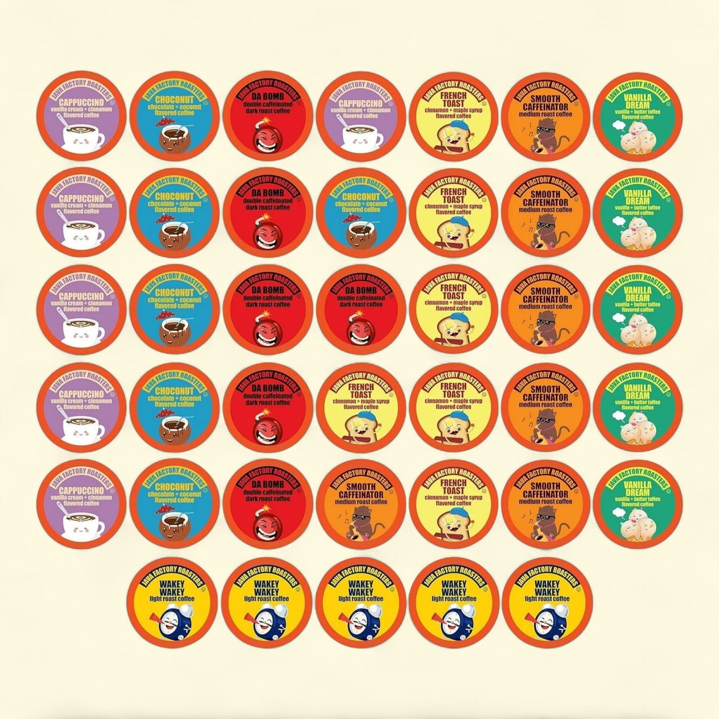 Java Factory Flavored Coffee Pods, 40-Pack