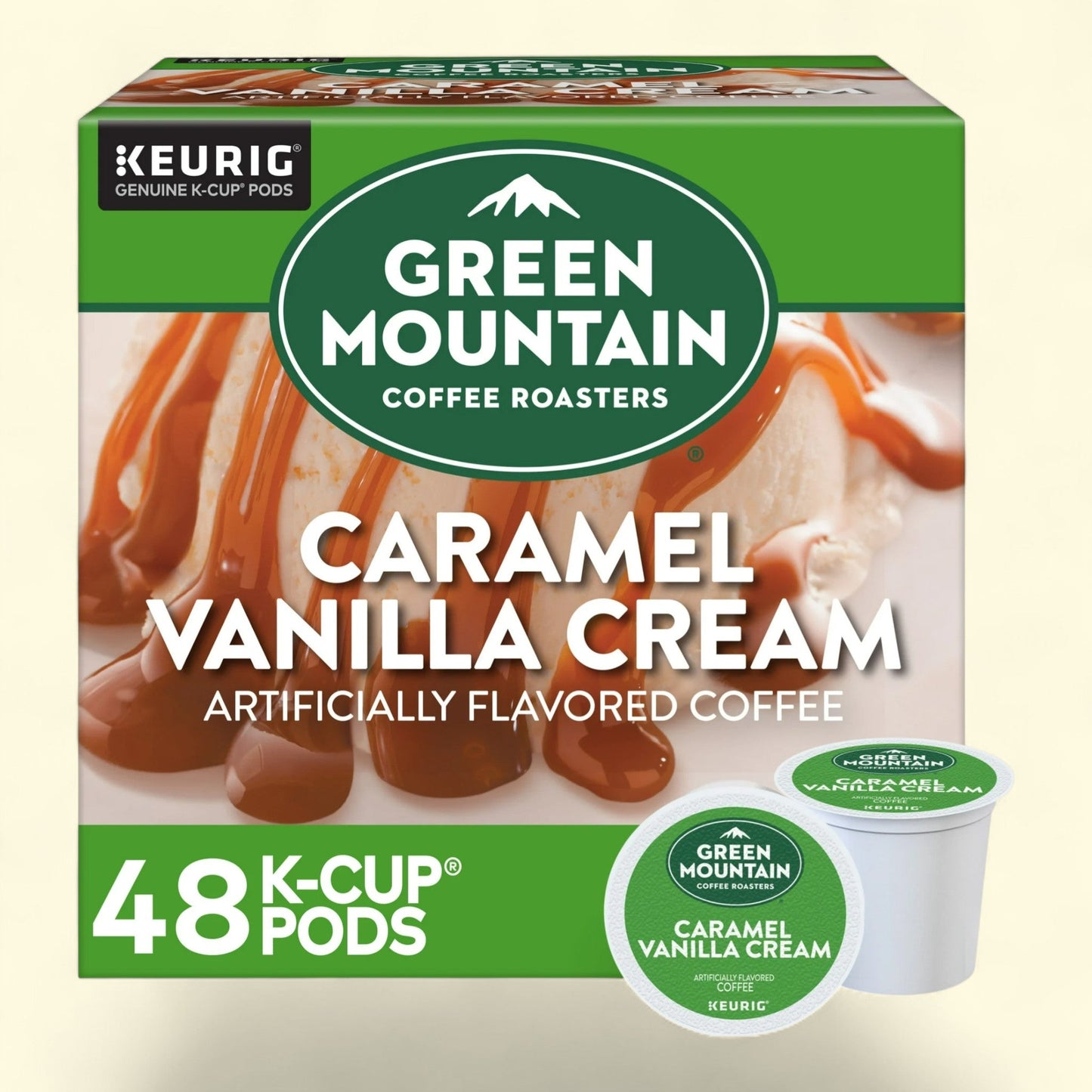Green Mountain Coffee Roasters, Caramel Vanilla Cream Light Roast K-Cup Coffee Pods, 48 Count