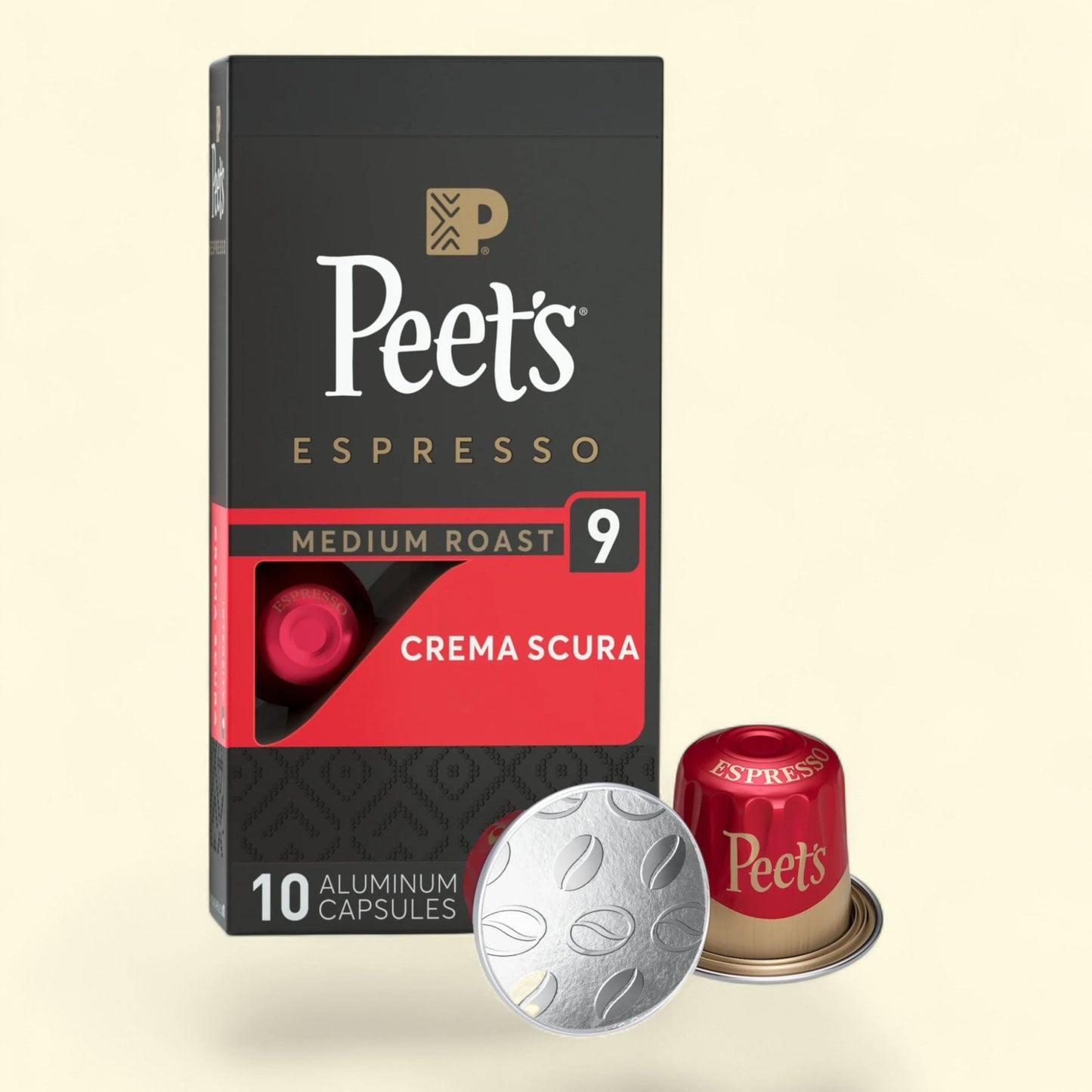 Peet's Coffee Crema Scura Espresso Coffee Pods, 10 Count
