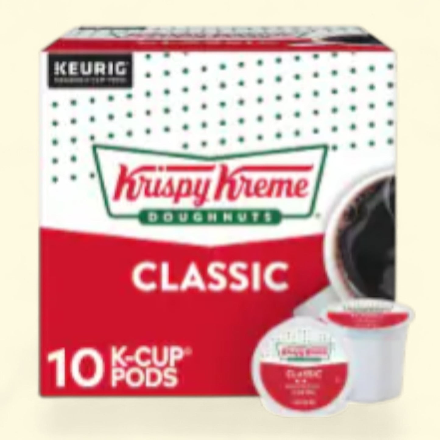 Krispy Kreme Doughnuts, Classic Medium Roast Coffee, 10 count
