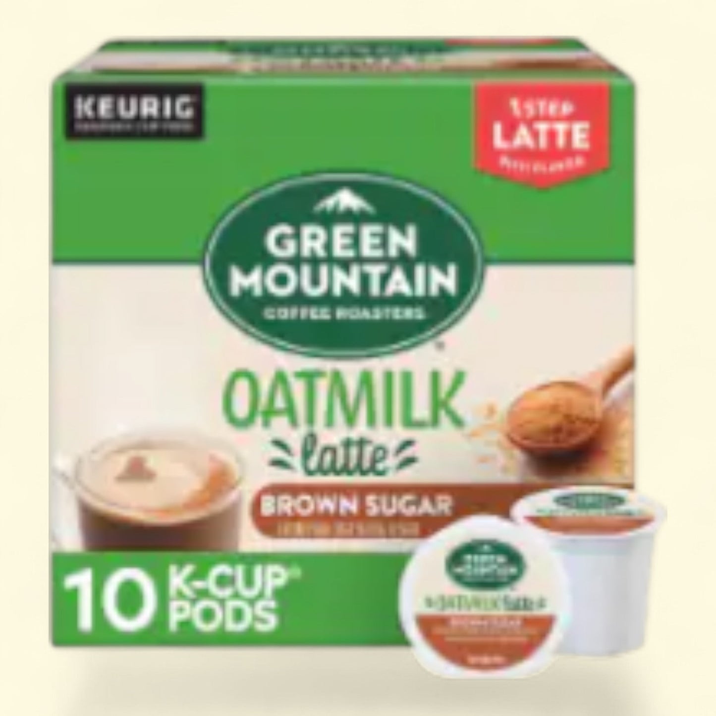 Green Mountain Coffee Roasters Brown Sugar Oatmilk Latte, Medium Roast, K-Cup Coffee Pods, 10 count