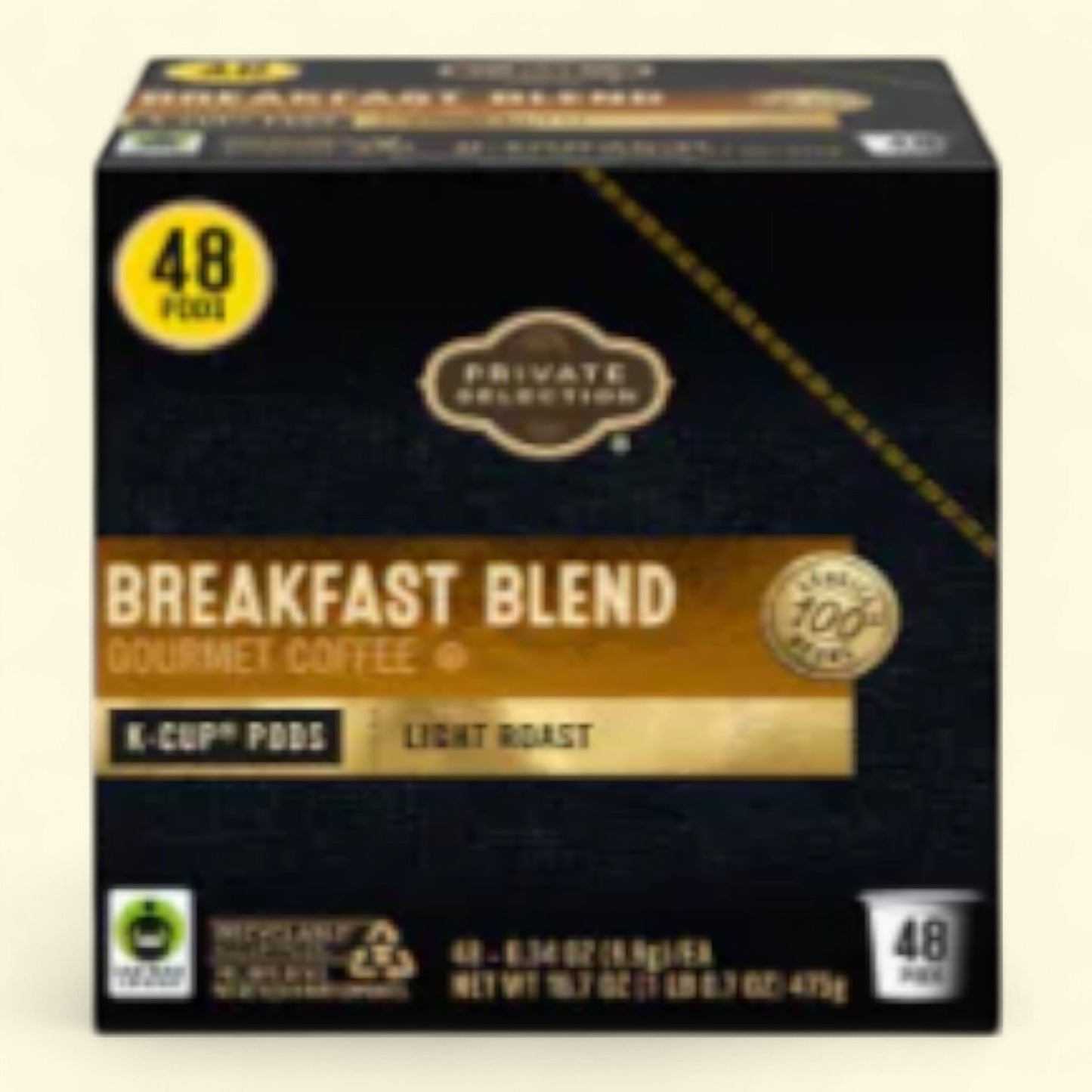 Private Selection, Breakfast Blend Light Roast Coffee Pods, 48 count