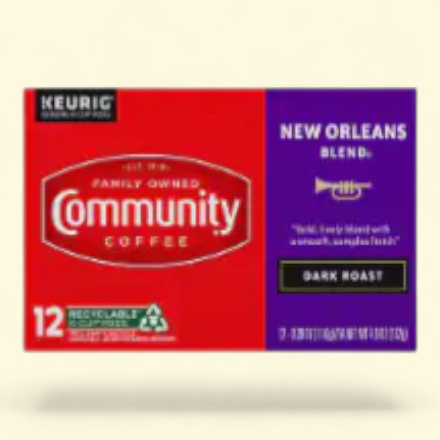 Community Coffee, New Orleans Blend Dark Roast K-Cup Coffee Pods, 12 count