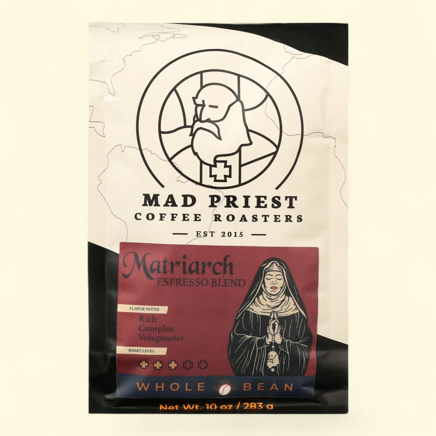 Mad Priest Coffee Roasters Matriarch Espresso Blend, Whole Bean, 10oz