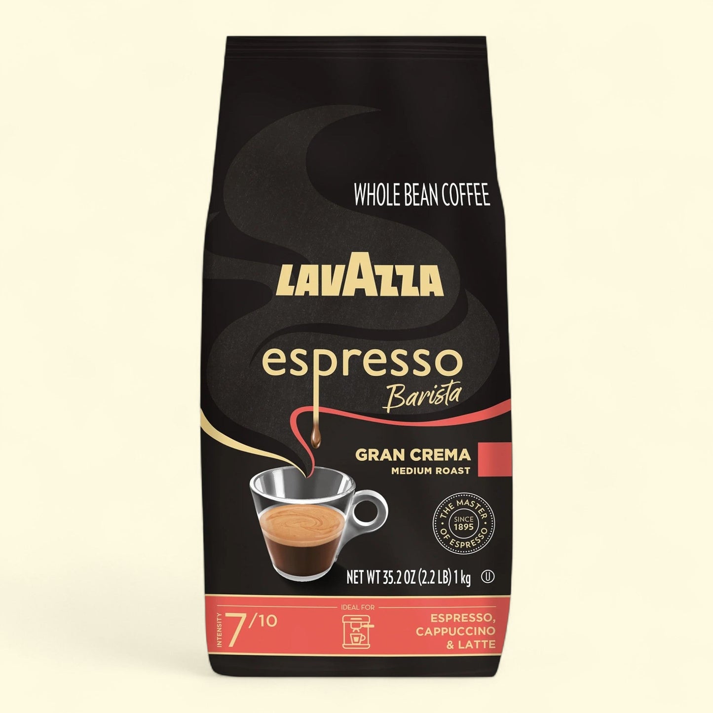 Lavazza Espresso Barista Gran Crema Whole Bean Coffee, 2.2 lb Bag