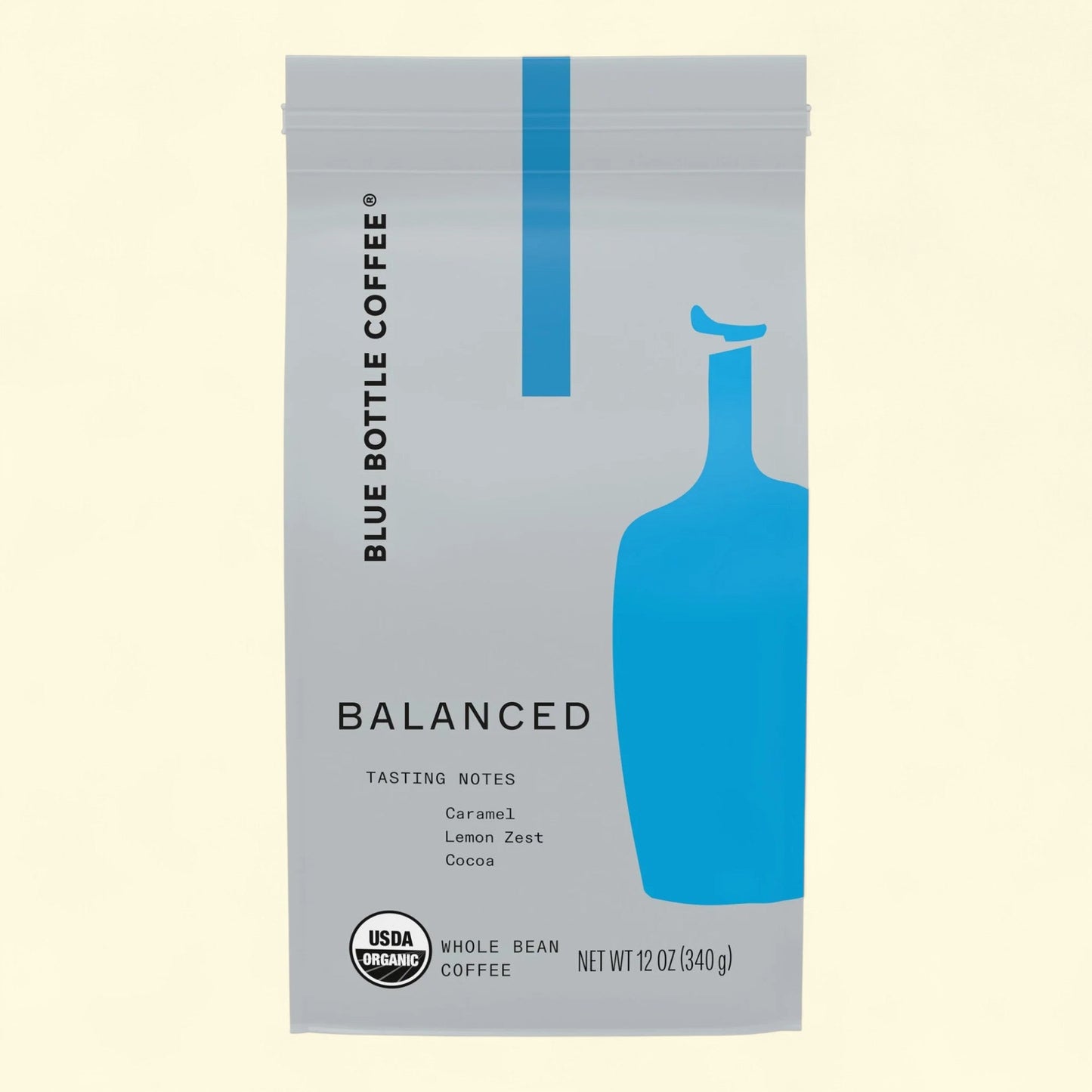 Blue Bottle Coffee, Balanced Organic Gourmet, Medium Roast, Whole Bean, 12 oz