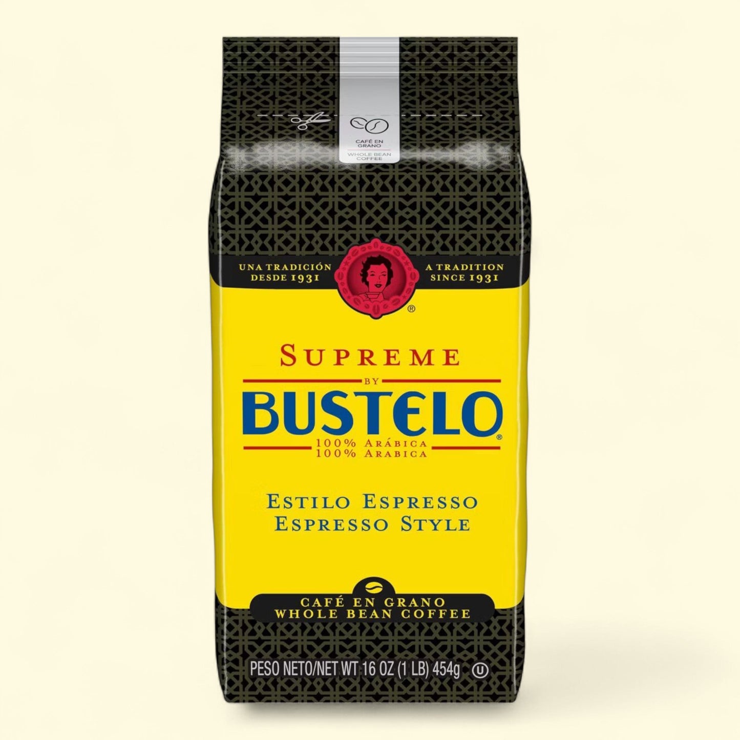 Cafe Bustelo Espresso Style Whole Bean Dark Roast Coffee, 16oz