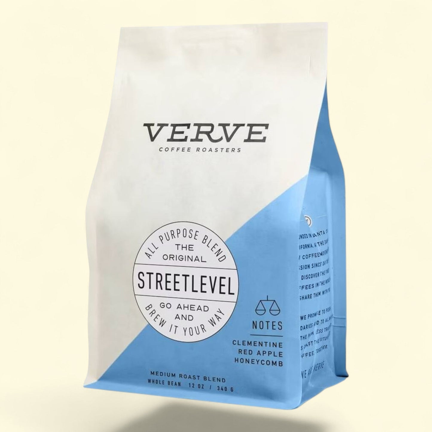 Verve Street Level Whole Bean Espresso Roast Craft Coffee, 12oz