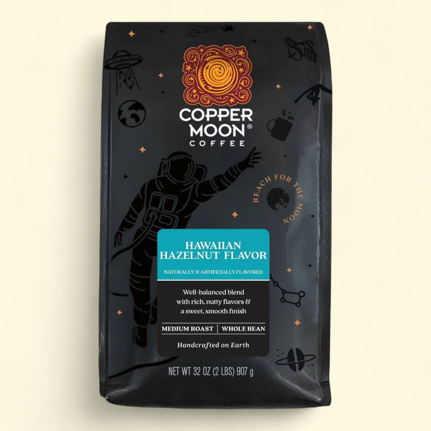 Copper Moon Hawaiian Hazelnut Blend Whole Bean Coffee, 32oz